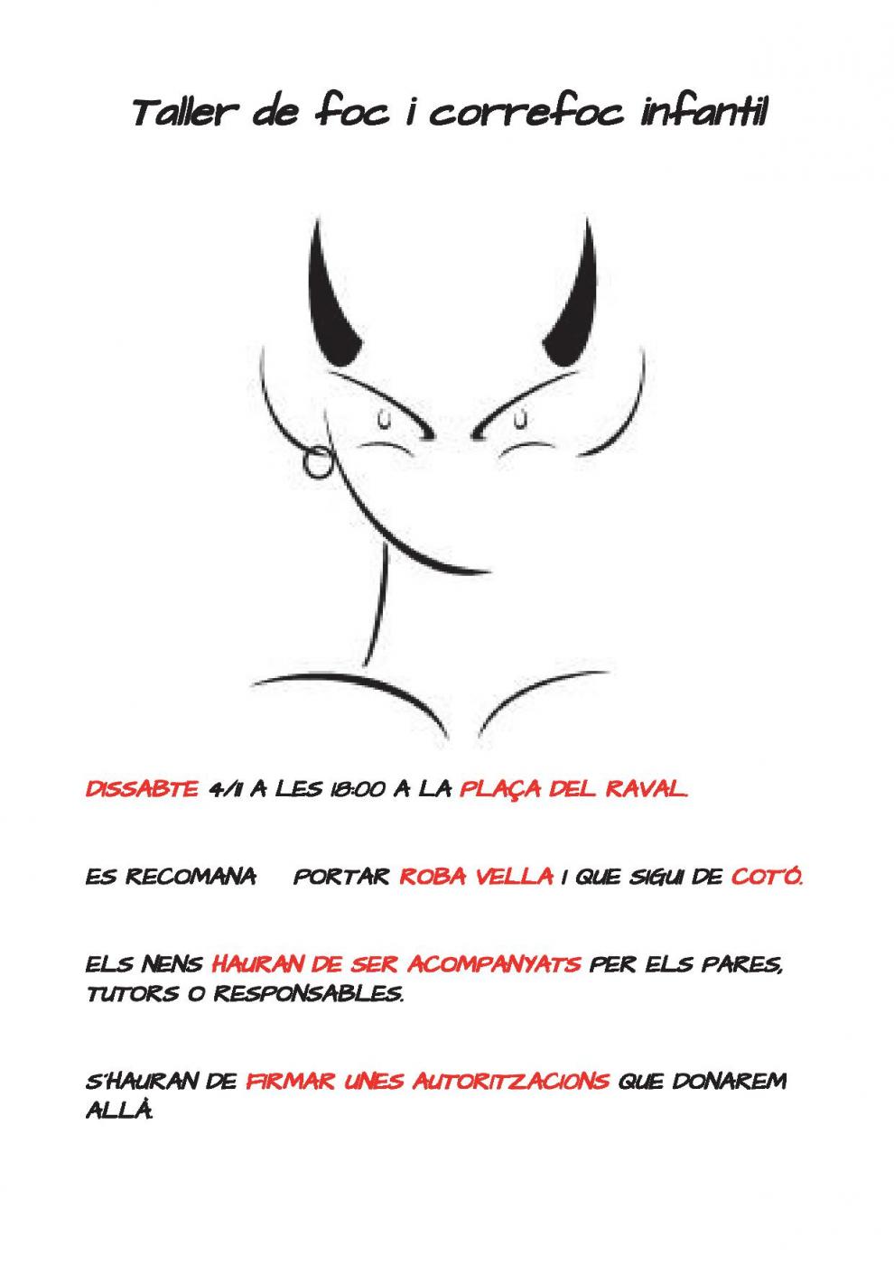 Taller de foc i correfoc infantil